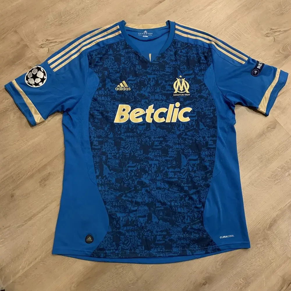 Adidas Olympique de Marseille FC 2011/12 Soccer Jersey #13 Football Mens XL Blue